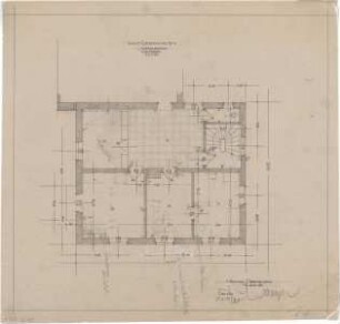 Gsaenger, Gustav; München - Moosach; Haus Eierschmalz, Wiederaufbau - Grundriss 1. OG