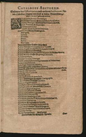 Catalogus Auctorum.