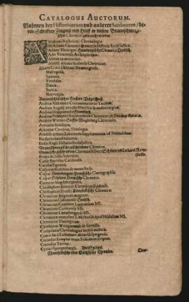 Catalogus Auctorum.