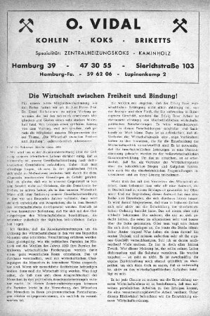 Die Wirtschaft zwischen Freiheit und Bindung!