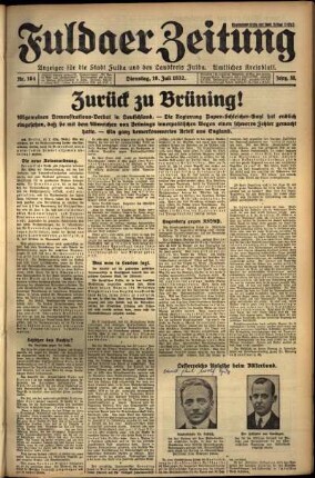 Ausgabe vom Dienstag, den 19. Juli 1932.