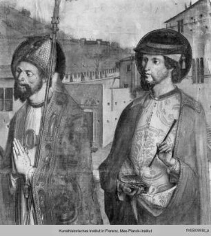Vier Heilige : Ein Heiliger Bischof (Blasius?) und der Heilige Pantaleon