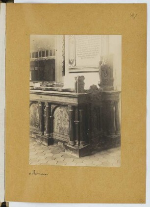 Marienkirche, Bernau: Ansicht Chorgestühl (aus: Skizzen- und Fotoalbum 20)
