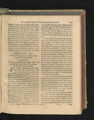 Disputatio XIX. De necessitate gratiae ad observanda legis naturae Praecepta?