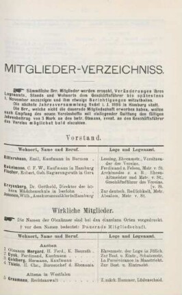 Mitglieder-Verzeichniss.