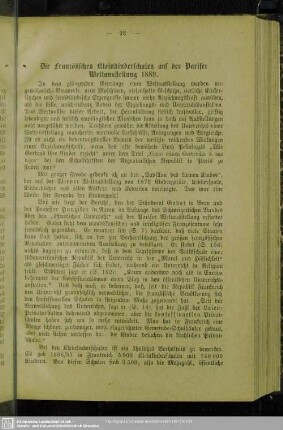 Die französischen Klinkinderschulen auf der Pariser Weltausstellung 1889
