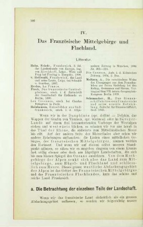 IV. Das Französische Mittelgebirge und Flachland