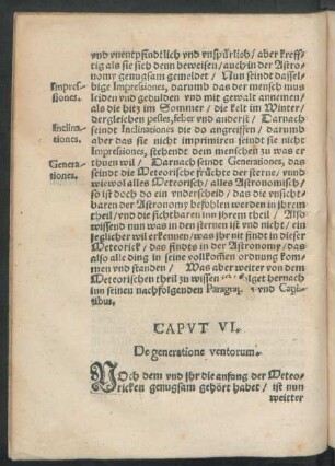 Caput VI. De generatione ventorum.