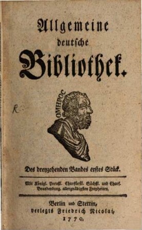 Allgemeine deutsche Bibliothek. 13. 1770