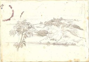Neureuther, Gottfried von; Italien; Landschaft mit Stadt - Studie