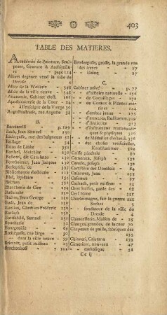 Table des Matieres