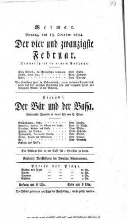 Der vier und zwanzigste Februar