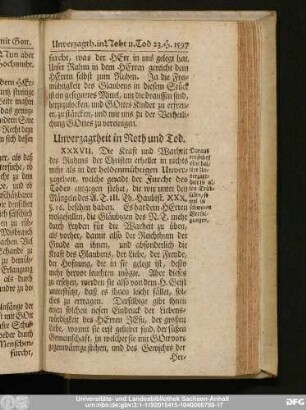 Unverzagtheit in Noth und Tod.
