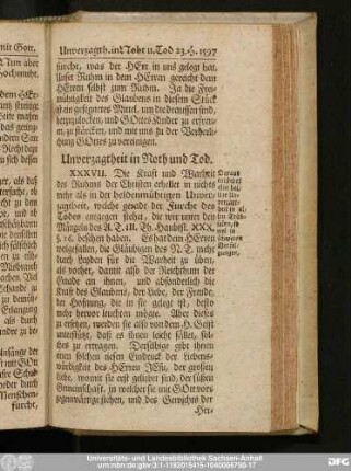 Unverzagtheit in Noth und Tod.