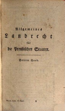 Allgemeines Landrecht für die preussischen Staaten, 3