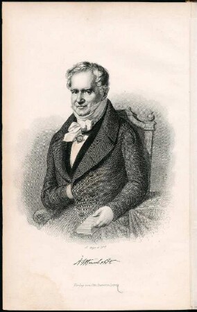 Alexander von Humboldt : Alexander von Humboldt. Kupferstich. Frontispiz. aus: Klencke, Hermann: Alexander von Humboldt :Alexander von Humboldt : ein biographisches Denkmal. Leipzig : Spamer, 1859. Dresden: SLUB Biogr.erud.D.3618