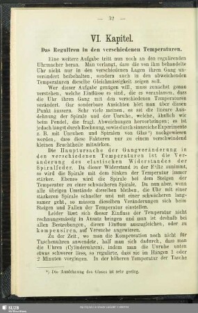 VI. Kapitel. Das Reguliren in den verschiedenen Temperaturen