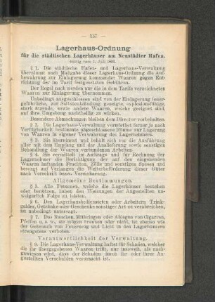 Lagerhaus-Ordnung