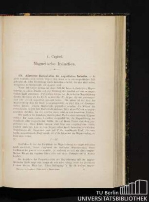 4. Capitel. Magnetische Induction.