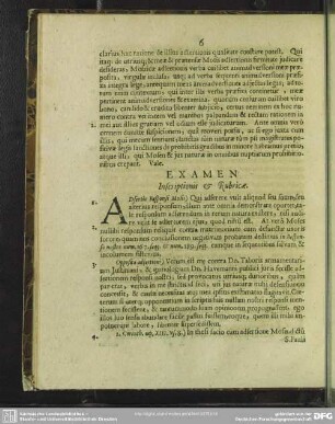 Examen Inscriptionis & Rubricae
