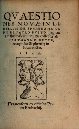 Quaestiones novae in libellum de sphaera Ioannis de Sacro Busto