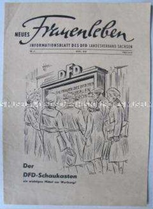 Illustrierte Monatszeitschrift der DFD "Neues Frauenleben" mit Mitgliederwerbung des Bundes