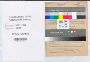 Entnazifizierung Gertrud Drews, geb. 30.05.1899 (Postsekretaerin)