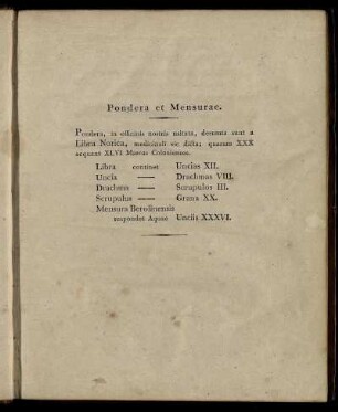 Pondera et Mensurae.