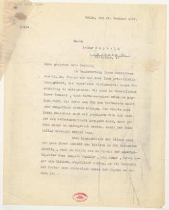 Brief an Arthur Seybold : 26.02.1927
