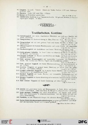Textilarbeiten, Kostüme (Nr. 994-1029)