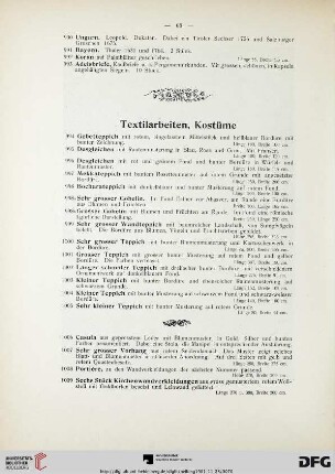 Textilarbeiten, Kostüme (Nr. 994-1029)