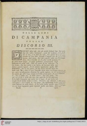 Delle lodi di Campania felice - Discorso III