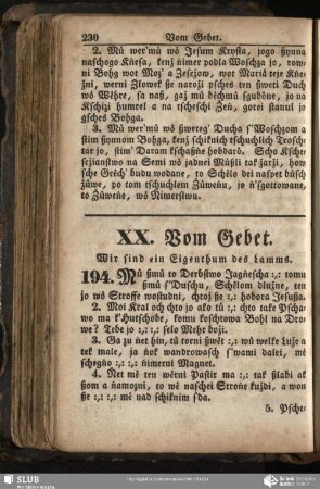 XX. Vom Gebet
