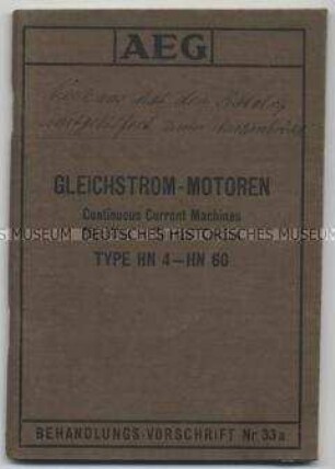 Gleichstrom-Motoren Type HN 4-HN 60