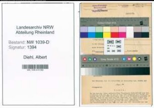 Entnazifizierung Albert Diehl , geb. 00.00.0000 (Kassenleiter)