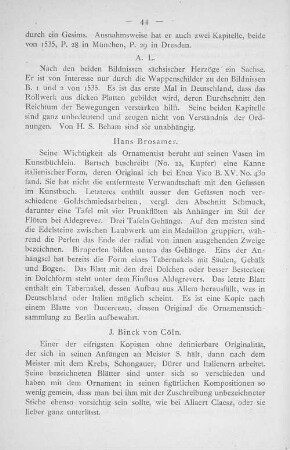 J. Binck von Cöln