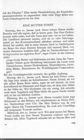 Eine Mutter stirbt