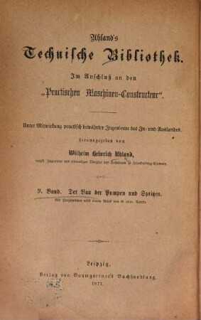 Der Bau der Pumpen und Spritzen, [1]. [Text]
