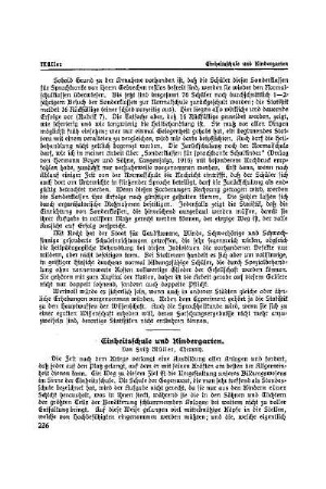 Einheitsschule und Kindergarten