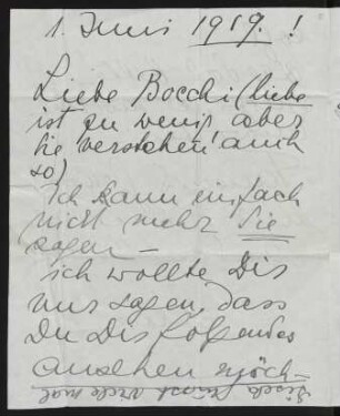 Brief von Alice Bernoulli an Margarete Hauptmann