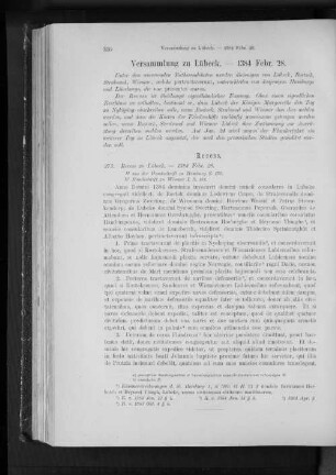 Versammlung zu Lübeck. - 1384 Febr. 28.