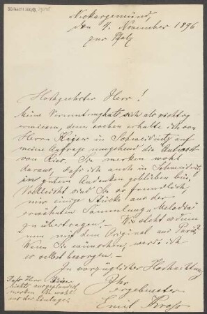Brief an B. Schott's Söhne : 04.11.1896