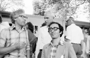 26. Tagung 1976 Physiker; Maikäferrede: Antony Hewish, Brian D. Josephson, dahinter Willis E. Lamb