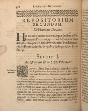 Repositorium Secundum. De Voluntate Divina.
