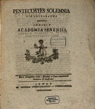 Marci Evangelium totum e Matthaei et Lucae commentariis decerptum esse monstratur : Pentecostes Solemnia Pie Celebranda Civibus Indicit Academia Ienensis