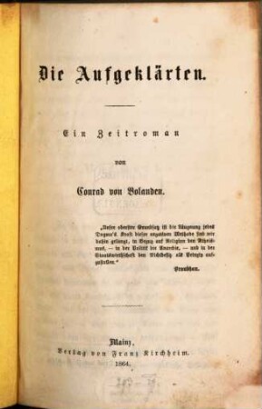 Die Aufgeklärten : ein Zeitroman