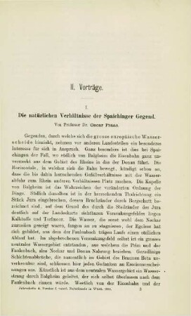Die natürlichen Verhältnisse der Spaichinger Gegend (O. Fraas)