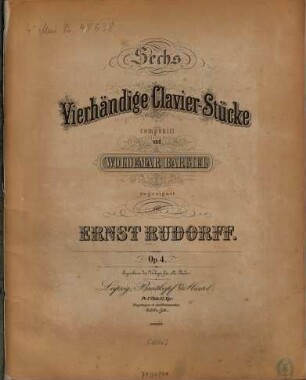 Sechs vierhändige Clavier-Stücke : op. 4