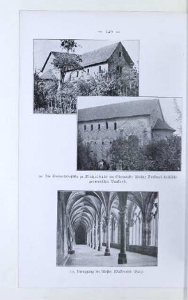 18. Die Einhardsbasilika zu Michelstadt im Odenwald: ältestes Denkmal christlich-germanischer Baukunst. 19. Kreuzgang im Kloster Walkenried (Harz)