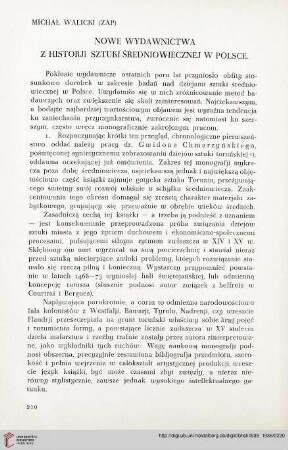 4: Nowe wydawnictwa z historji sztuki średniowiecznej w Polsce